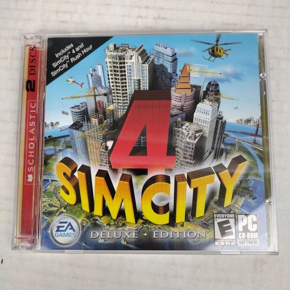 SimCity 4/Rush Hour Deluxe Edition (PC, 2003) –2 Disks-Complete Excellent